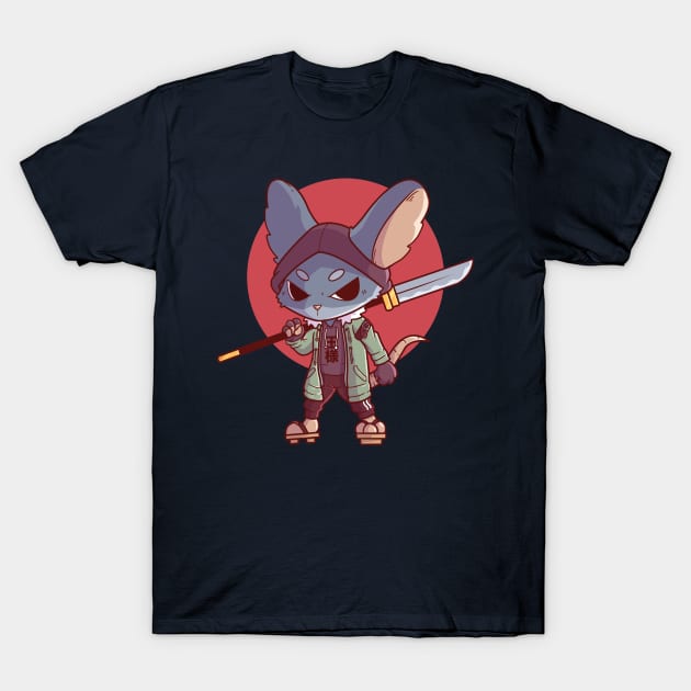 Nezumi Samurai T-Shirt by gunyuloid